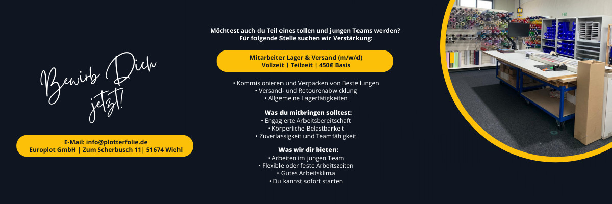 Stellenanzeige plotterfolie.de Stellenanzeige